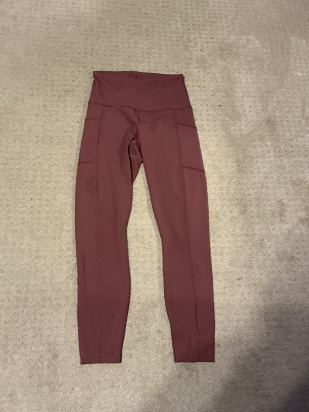 90 Degree By Reflex High-Waist Leggings in Burgundy